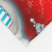 Cute Dancing Snowmen Red Kerstmis Fleece Deken (Hoek)