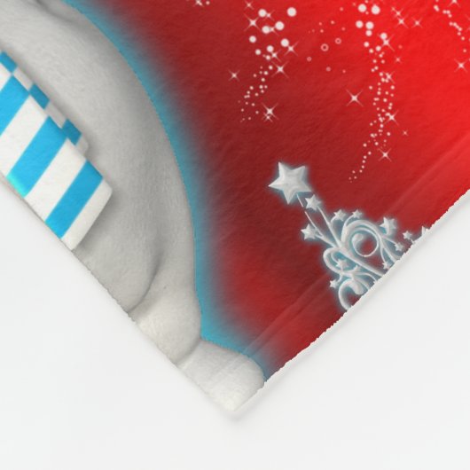 Cute Dancing Snowmen Red Kerstmis Fleece Deken (Hoek)