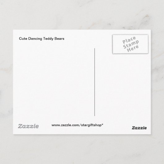 Cute Dancing Teddy Bears Briefkaart (Achterkant)