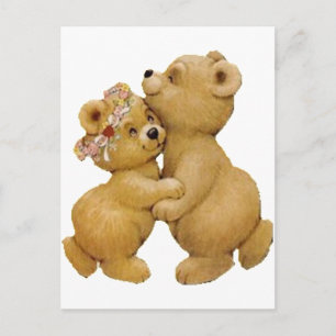 Cute Dancing Teddy Bears Briefkaart