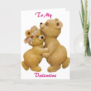 Cute Dancing Teddy Bears Feestdagen Kaart