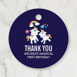 Cute Dancing Unicorns Magical Rainbow Birthday Bedankjes Labels
