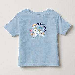 Cute Dancing Unicorns Magical Rainbow Birthday Kinder Shirts