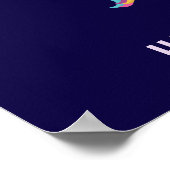 Cute Dancing Unicorns Magical Rainbow Birthday Poster (Hoek)