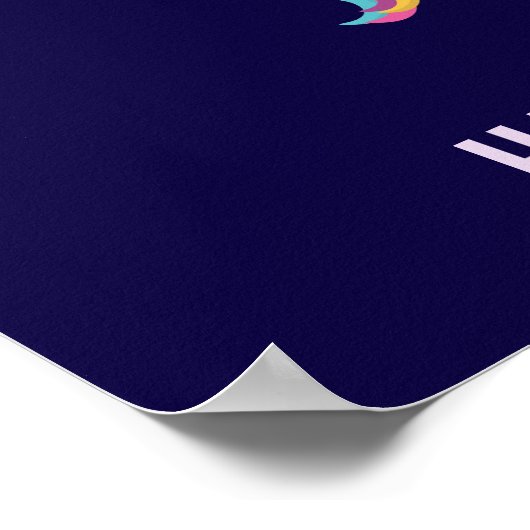 Cute Dancing Unicorns Magical Rainbow Birthday Poster (Hoek)