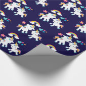 Cute Dancing Unicorns Magical Rainbow & Stars Cadeaupapier (Hoek)