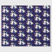 Cute Dancing Unicorns Magical Rainbow & Stars Cadeaupapier (Vlak)