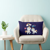 Cute Dancing Unicorns Magical Rainbow & Stars Kussen (Stoel)