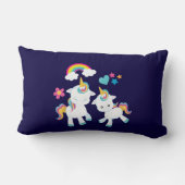 Cute Dancing Unicorns Magical Rainbow & Stars Kussen (Achterkant)