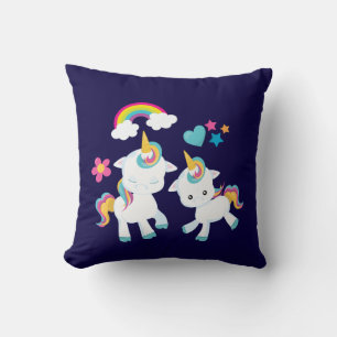 Cute Dancing Unicorns Magical Rainbow & Stars Kussen