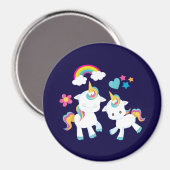 Cute Dancing Unicorns Magical Rainbow & Stars Magneet (Voorkant / Achterkant)