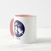 Cute Dancing Unicorns Magical Rainbow & Stars Mok (Voorkant links)