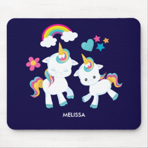 Cute Dancing Unicorns Magical Rainbow & Stars Muismat
