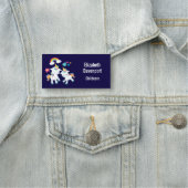 Cute Dancing Unicorns Magical Rainbow & Stars Naamplaatje (In situ)