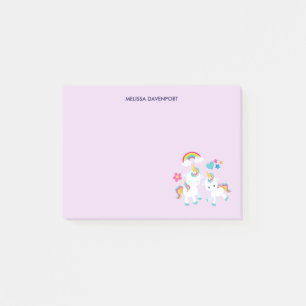 Cute Dancing Unicorns Magical Rainbow & Stars Post-it® Notes