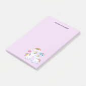 Cute Dancing Unicorns Magical Rainbow & Stars Post-it® Notes (Schuin)