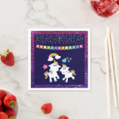 Cute Dancing Unicorns Magical Rainbow & Stars Servet (Insitu)