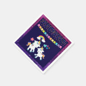Cute Dancing Unicorns Magical Rainbow & Stars Servet (Hoek)