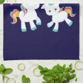 Cute Dancing Unicorns Magical Rainbow & Stars Theedoek (Gevouwen)