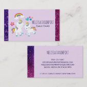 Cute Dancing Unicorns Magical Rainbow & Stars Visitekaartje (Voorkant / Achterkant)