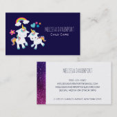 Cute Dancing Unicorns Magical Rainbow & Stars Visitekaartje (Voorkant / Achterkant)