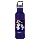 Cute Dancing Unicorns Magical Rainbow & Stars Waterfles (Voorkant)