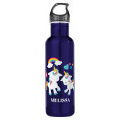 Cute Dancing Unicorns Magical Rainbow & Stars Waterfles (Voorkant)