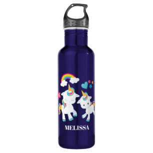 Cute Dancing Unicorns Magical Rainbow & Stars Waterfles