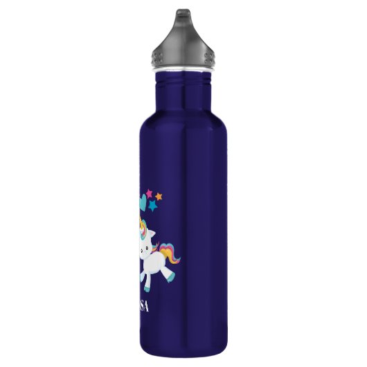Cute Dancing Unicorns Magical Rainbow & Stars Waterfles (Rechts)