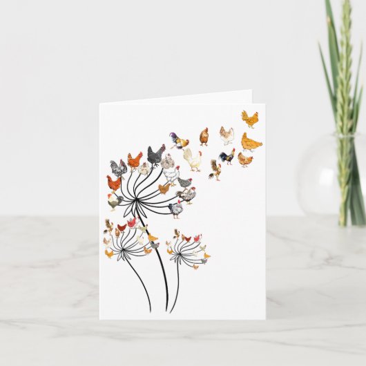 Cute Dandelion Chickens Lover Shirts For Women Gir Kaart (Voorkant)