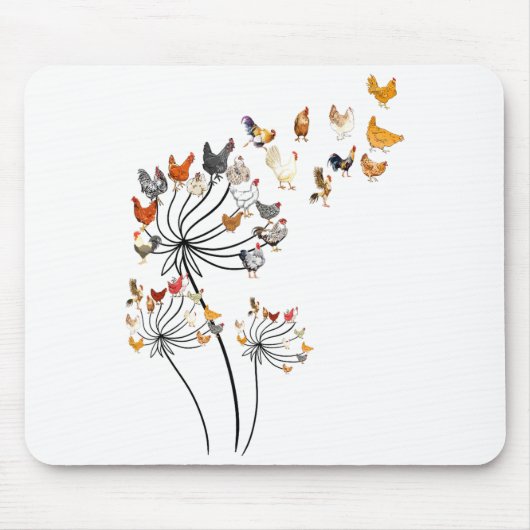 Cute Dandelion Chickens Lover Shirts For Women Gir Muismat (Voorkant)