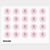 Cute Dandelion Hedgel Roze Patroon Ronde Sticker (Vel)