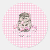 Cute Dandelion Hedgel Roze Patroon Ronde Sticker (Voorkant)