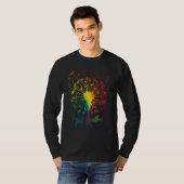 Cute Dandelion Just Tattoo Arrow Breathe Rainbow T-shirt (Voorkant volledig)