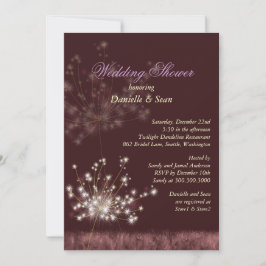 Cute Dandelions Burgundy Vrijgezellenfeest Kaart