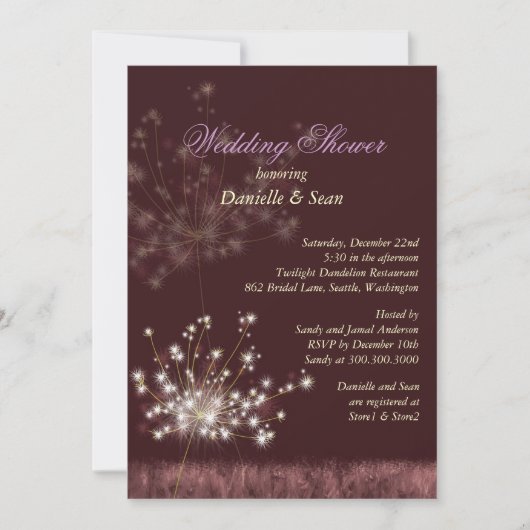 Cute Dandelions Burgundy Vrijgezellenfeest Kaart (Voorkant)