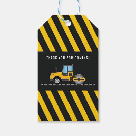 Cute Dankjewel Geschenken Labels Construction Kind Cadeaulabel (Voorkant)