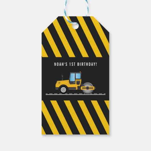 Cute Dankjewel Geschenken Labels Construction Kind Cadeaulabel (Achterkant)