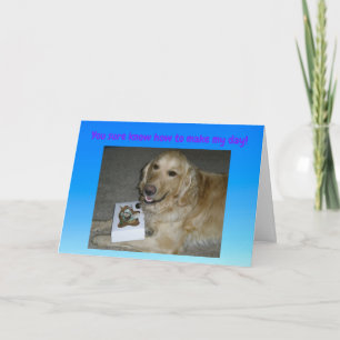 Cute Dankjewel Kaart Golden Retriever met Behandel