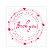 Cute Dankuwel/ Handgemaakt met liefde/ hartslag Zelfinktende Stempel (Design)