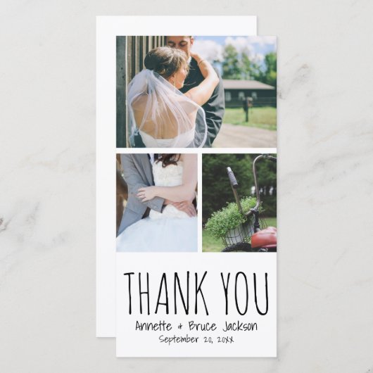 Cute Dankuwel Het Berichten van het Manuscript van Bedankkaart (Voorkant / Achterkant)