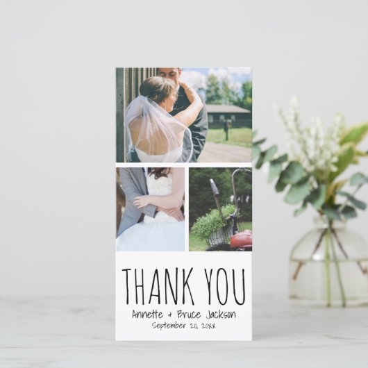 Cute Dankuwel Het Berichten van het Manuscript van Bedankkaart (Staand voorkant)