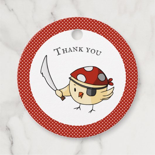 Cute Dankuwel jullie piraat thema Gepersonaliseerd Bedankjes Labels (Voorkant)