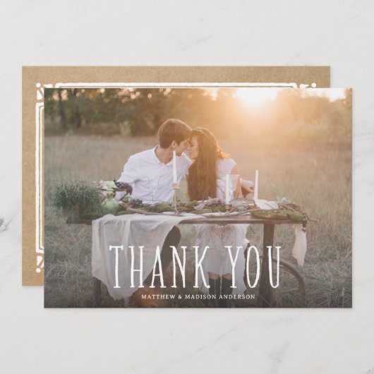 Cute Dankuwel Witte Overlay Bedankkaart (Voorkant / Achterkant)