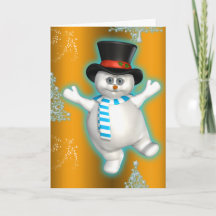 Cute Dansans Snowman Gold Kerstmis
