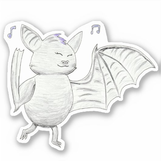 Cute Dansant Bat Sticker (Voorkant)