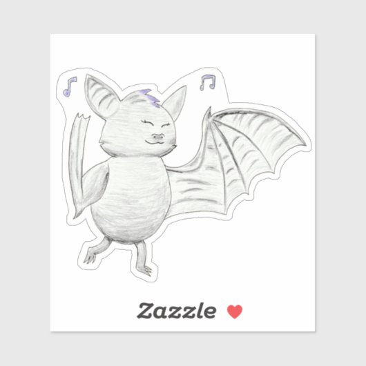 Cute Dansant Bat Sticker (Vel)