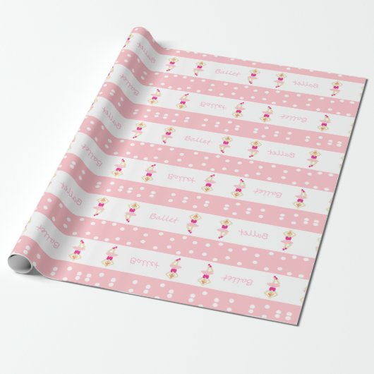 Cute dansballerinas cadeaupapier (Uitgerold)