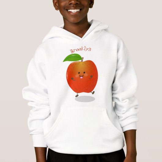 Cute dansend apple cartoon illustratie (Voorkant)