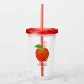 Cute dansend apple cartoon illustratie acryl drinkbeker (Voorkant)